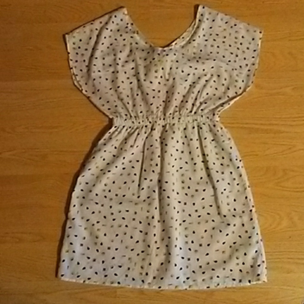 4/$30 👗F21 cream, black, blue, coral,& lime dress